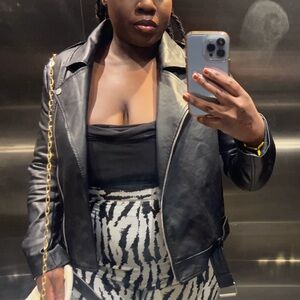 Missguided Black Leather Jacket